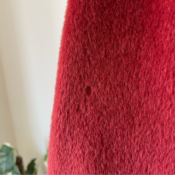 Cinzia Rocca Baby Alpaca Wool Red Hidden Button Placket Pointed Collar Coat 10 - Picture 12 of 12